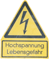 Achtung Hochspannung -Lebensgefahr, Wuest Elektroinstallation hilft